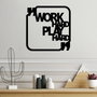 Wallity Work Hard Play Hard Escultura de Pared Negra